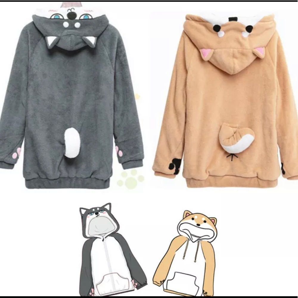 Husky and Shiba Inu Hoodies NWT